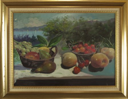 Lotto unico di 2 opere: 82 a Mauro Barra olio su tavola cm 50 x 70 82 b...