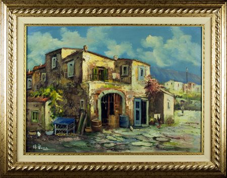 Lotto unico di 2 opere: 97 a Mauro Barra olio su tela cm 50 x 70 97 b Renato...