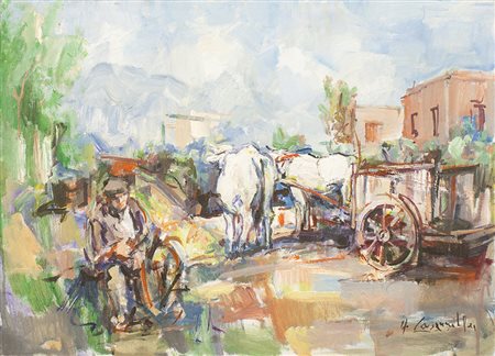 Lotto unico di 2 opere: 100 a autore sconosciuto olio su tela cm 50 x 70 100...