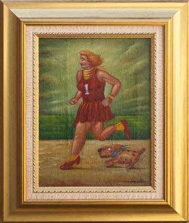 Lotto unico di 2 opere: 104 a Salvo Lombardo olio su tela cm 30 x 40 104 b...