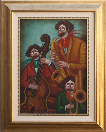 Lotto unico di 2 opere: 105 a Salvo Lombardo olio su tela cm 50 x 35 105 b...