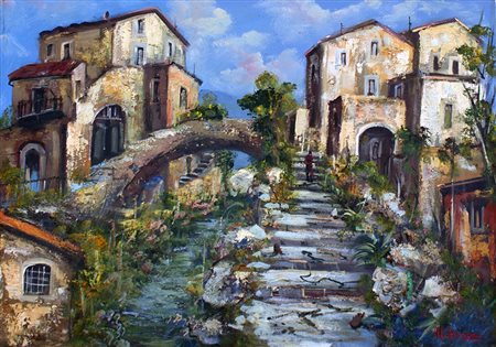 lotto unico di n. 2 opere: 120 a MAURO BARRA olio su tela cm 50 x 70 120 b...