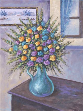 lotto unico di n. 2 opere: 122 a AUTORE SCONOSCIUTO olio su tela cm 70 x 50...