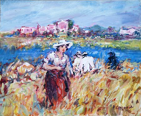 lotto unico di n. 2 opere: 131 a AUTORE SCONOSCIUTO olio su tela cm 50 x 60...