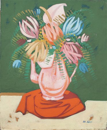 lotto unico di n. 2 opere: 135 a DE SANTIS olio su tela cm 50 x 40 135 b...