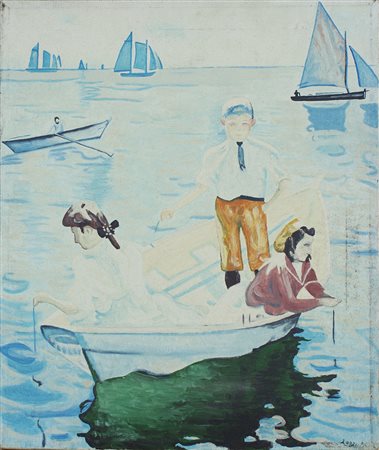 lotto unico di n. 2 opere: 136 a AUTORE SCONOSCIUTO olio su tela cm 50 x 40...