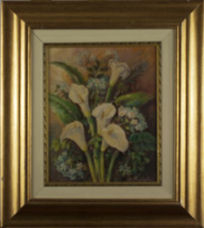 lotto unico di n. 2 opere: 143 a AUTORE SCONOSCIUTO olio su tela cm 30 x 24...