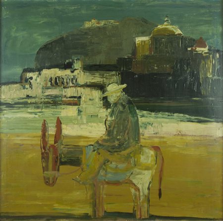 SALVATORE FIUME Comiso 1915 - Milano 1997 olio su tavola anno 1963 65 x 65 cm...
