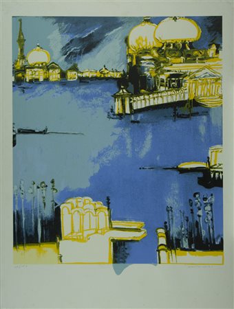 REMO BRINDISI Roma 1918 - lido di Spina 1996 " Venezia " serigrafia su carta...