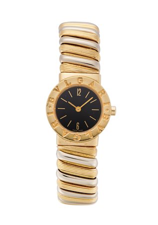 BULGARI Orologio da polso da donna in oro 18K giallo e bianco, con bracciale...