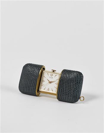 AVIA Orologio da viaggio in laminato oro Anni '60/'70 Quadrante firmato...