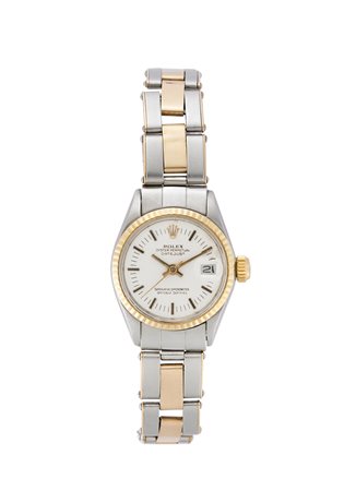 ROLEX DATE JUST Orologio da polso da donna in acciaio e oro 18K, bracciale...