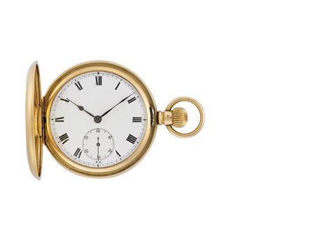 ANONIMO Orologio da uomo da tasca in oro 18K, demi-savonnette Epoca inizio...