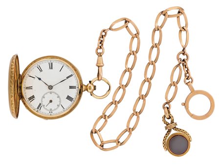 JOHNSON, Genève Orologio da tasca da uomo in oro 18K, savonnette. Sulla parte...