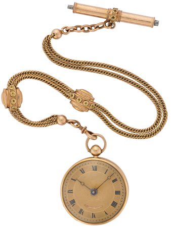 LOUIS HUMBERT, Genève Orologio da uomo da tasca in oro 18K, con catena Inizio...