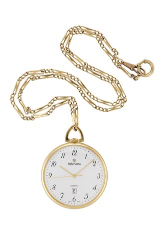WYLER VETTA Orologio da tasca da uomo in oro 18K Epoca recente Quadrante...