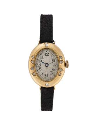 ANONIMO Orologio da polso da donna in oro 18K e piccoli diamanti Anni '30/'40...