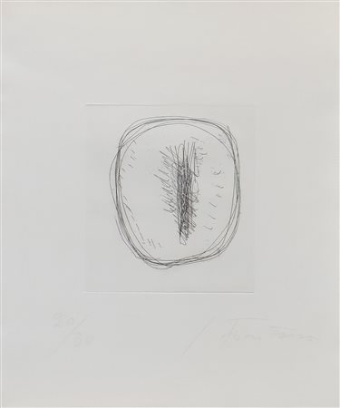 FONTANA LUCIO (1899 - 1960) Concetto spaziale. Acquaforte e incisione. Cm...