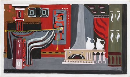 SOLDATI ATANASIO (1896 - 1953) Senza titolo. . Tecnica mista su carta. Cm...