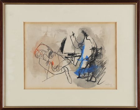 BASALADELLA AFRO (1912 - 1976) Senza titolo. 1962. Tecnica mista su carta. Cm...