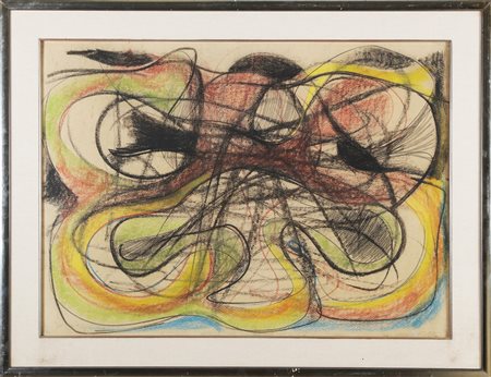 TANCREDI PARMEGGIANI (1927 - 1964) Composizione n.10. 1945. Tecnica mista su...