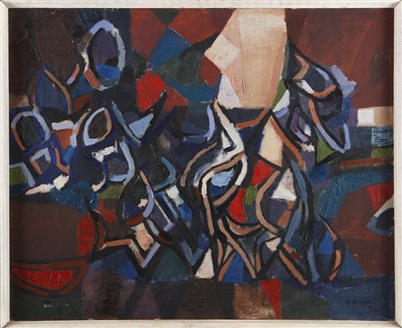 MURTIC EDO (1921 - 2004) Senza titolo. . 1955. Olio su tela . Cm 100,00 x...