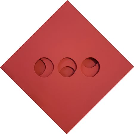 SCHEGGI PAOLO (1940 - 1971) Intersuperficie curva dal rosso + bianco. . 1966....