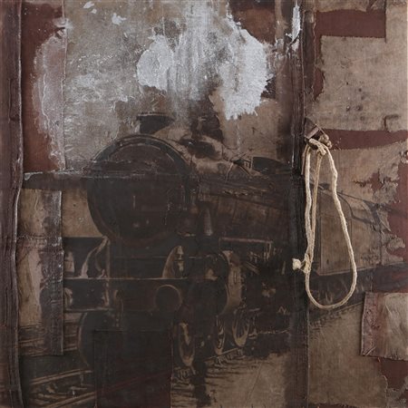 PIGNATELLI LUCA (n. 1962) Treno. 2016. Tecnica mista su tela. Cm 110,00 x...