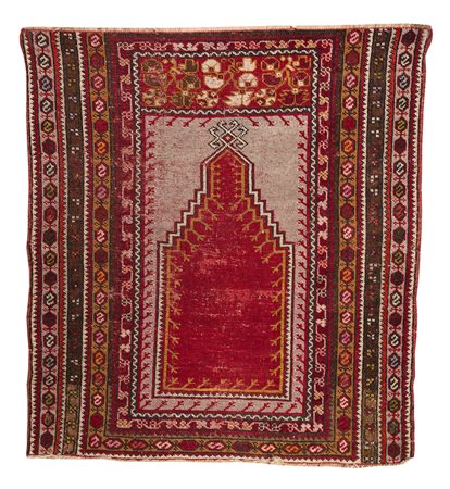 Tappeto da preghiera fondo rosso, cm 111x102