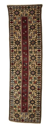 Guida fondo beige decorata a motivi geometrici fascia centrale nei toni del...