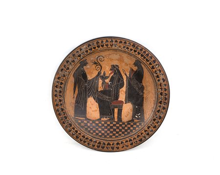 Piatto in maiolica epoca Giustiniani con figure mitologiche XIX secolo...