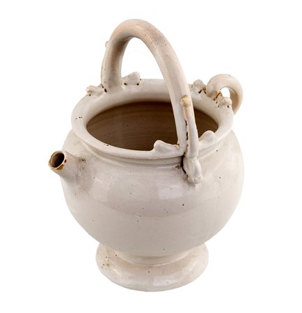 Versatoio in maiolica bianca probabilmente Emilia Romagna XVIII secolo cm 24x20