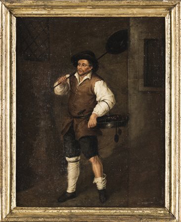 Figura di oste, olio su tela, cm 44x35