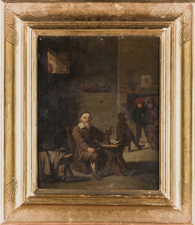 Interno di osteria, olio su tela, cm 46x36