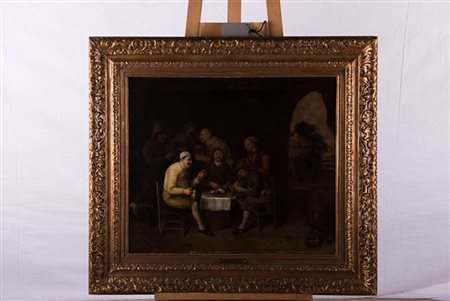 Interno di Osteria, olio su tela, Misure: cm 55x68