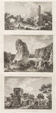 Venti incisioni all'acquaforte,con vedute di Siracusa. XVIII/XIX secolo.