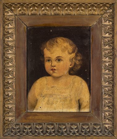 Ritratto di bambino, olio su tela, cm 28 x 20