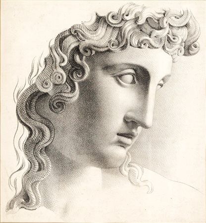Una litografia raffigurante Hera Ludovisi, Scuola romana del XIX secolo....