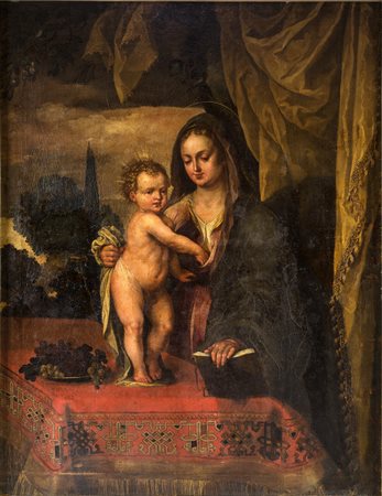 Madonna con bambino, olio su tela, cm 150x115