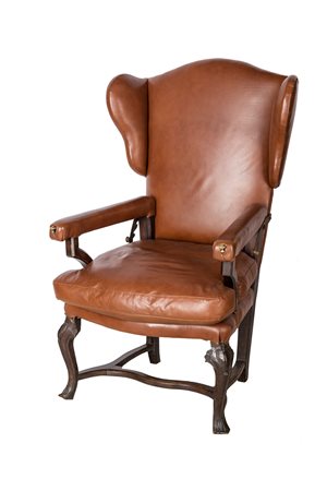 Poltrona Veneto XVIII secolo, dalla foggia detta "a orecchioni",...