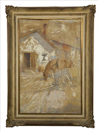 Cascinale, olio su tela, cm 107x70