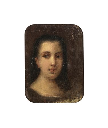 Ritratto di Giovane donna, olio su tavola, cm 19x23