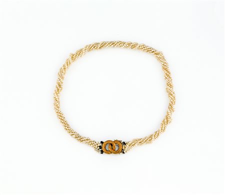 Torchon in perle naturali con chiusura in oro giallo g totali 21,81