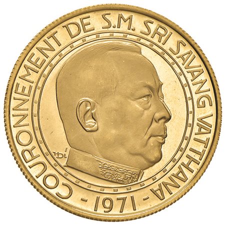 LAOS. Savang Vatthana (1959-1975). 8.000 kip 1971. Oro, 8 gr. KM 11. In astuccio