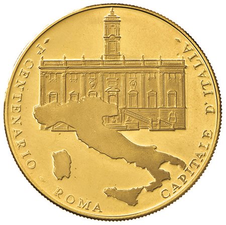 MEDAGLIE. Medaglia in oro 750/1000 1970, centenario Roma capitale,...