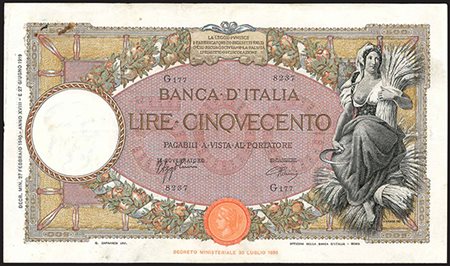 BANCONOTE. Banca d'Italia. 1000 lire 17/05/1943. In lotto con 500 lire...