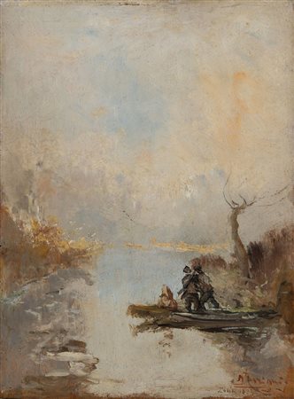 Pompeo Mariani (Monza 1857 - Bordighera 1927) "Giornata di caccia...