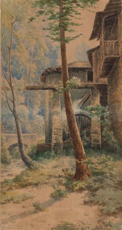 Federico Ashton (Milano 1840 - Valico Del Sempione 1904) "Molino in vicinanza...