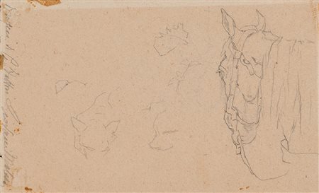 Giovanni Fattori (Livorno 1825 - Firenze 1908) (Attribuito) "Studio per testa...