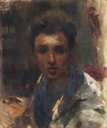 Guido Tallone (Bergamo 1894 - Alpignano 1967) "Autoritratto" 1919 olio su...
